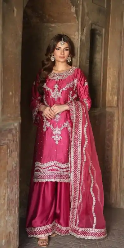 SRK 5251 Rani Pink Color Chinnon Silk Sequence Work Salwar Suit Salwar Suit Casual, Wedding, Festive, Events . Expected Delivery  4-6 Working Days @2149/- | Casual Suits, Jump Suits, Creative suits, Designer Suits, Palazzo Suits, Party Wear Suits, Patiala Suits, Salwar suit, Straight Suits
