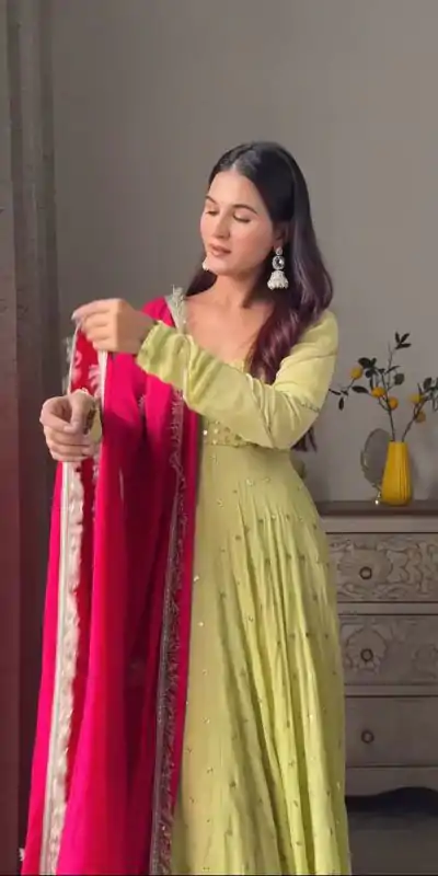 RTC 5851 Pista Color Foix Georgette Thread With Sequence Salwar Suit Casual, Wedding, Festive, Events . Expected Delivery  4-6 Working Days @2049/- only      | Casual Suits, Jump Suits, Creative suits, Designer Suits, Palazzo Suits, Party Wear Suits, Patiala Suits, Salwar suit, Straight Suits