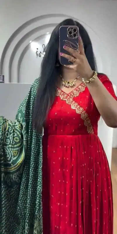 PC 407 Red Color Chinon Thread Sequence Work Gown Casual, Wedding, Party, Festive, Events Etc. Expected Delivery 4-6 Working Days @2049/- | Bollywood Gowns, Creative Gowns, Designer Gowns, Embroidered Gowns, Gowns, Party Wear Gowns