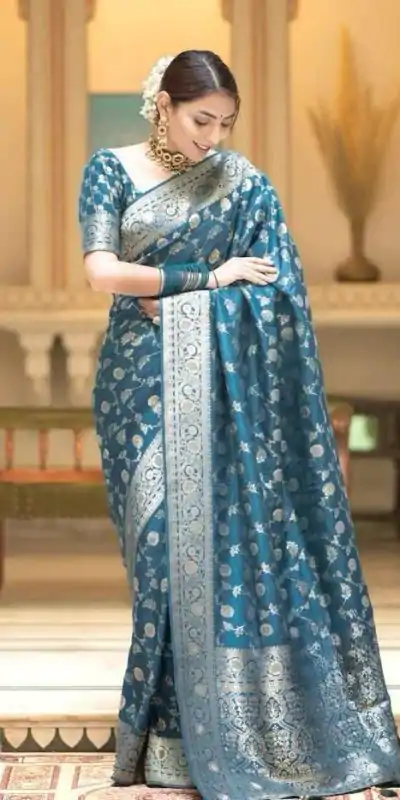 MS 483 Blue Color Soft Litchi Silk Kubera Pattu Saree Casual, Wedding, Festive, Events . Expected Delivery  4-6 Working Days @1199/- only                                                                                                                                             | Embroidered Sarees, Bollywood Sarees, Creative Sarees, Designer Sarees, Ethnic Saree, Modern Digital sarees, Party Wear Sarees, Sarees