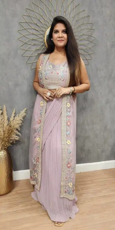 LG 1929 Light Purple Color Georgette With Embroidery Lehenga Choli Wedding, Party, Festival, Events Etc. Delivery 4-6 Working Days @1999/- | Creative Lehenga, Bollywood Lehenga, Designer Lehenga, Embroidered Lehenga, Lehenga, Party Wear Lehenga