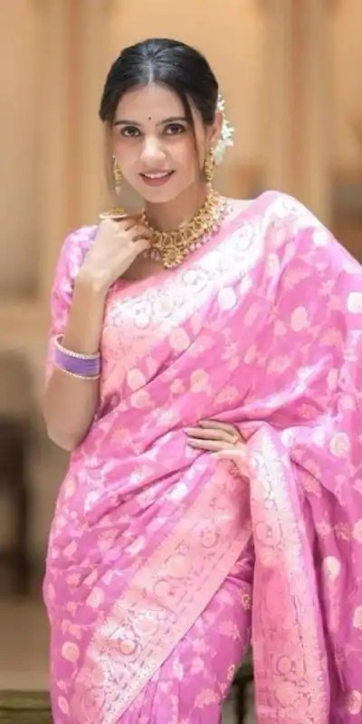 MS 483 Pink Color Soft Litchi Silk Kubera Pattu Saree Casual, Wedding, Festive, Events . Expected Delivery  4-6 Working Days @1199/- only                                                                                                                                             | Embroidered Sarees, Bollywood Sarees, Creative Sarees, Designer Sarees, Ethnic Saree, Modern Digital sarees, Party Wear Sarees, Sarees