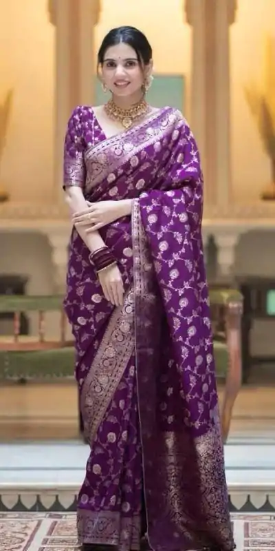MS 483 Purple Color Soft Litchi Silk Kubera Pattu Saree Casual, Wedding, Festive, Events . Expected Delivery  4-6 Working Days @1199/- only                                                                                                                                             | Embroidered Sarees, Bollywood Sarees, Creative Sarees, Designer Sarees, Ethnic Saree, Modern Digital sarees, Party Wear Sarees, Sarees