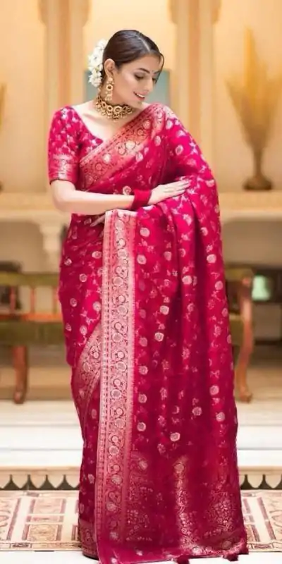 MS 483 Rani Pink Color Soft Litchi Silk Kubera Pattu Saree Casual, Wedding, Festive, Events . Expected Delivery  4-6 Working Days @1199/- only                                                                                                                                             | Embroidered Sarees, Bollywood Sarees, Creative Sarees, Designer Sarees, Ethnic Saree, Modern Digital sarees, Party Wear Sarees, Sarees