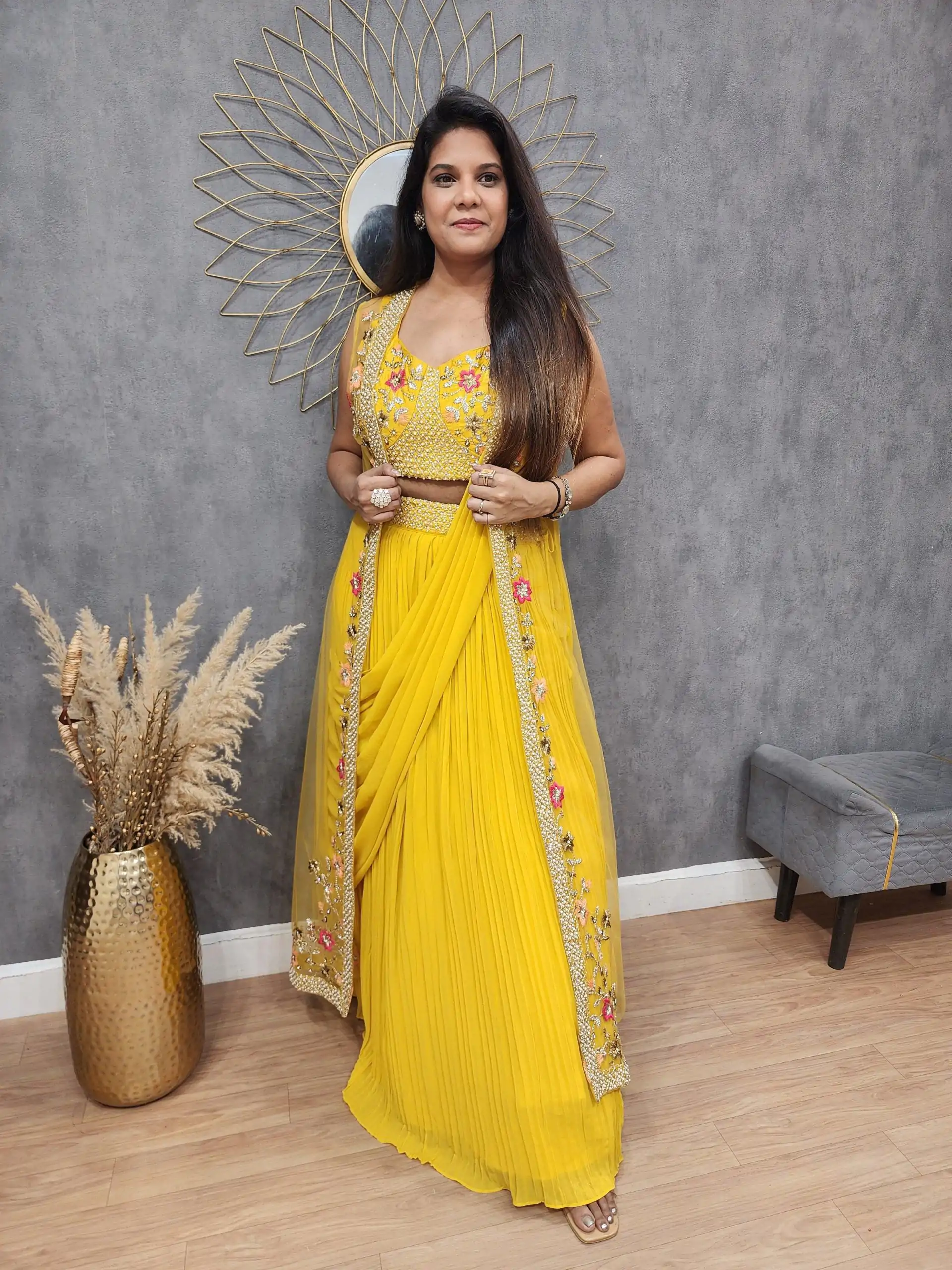 LG 1929 Yellow Color Georgette With Embroidery Lehenga Choli Wedding, Party, Festival, Events Etc. Delivery 4-6 Working Days @1999/- | Creative Lehenga, Bollywood Lehenga, Designer Lehenga, Embroidered Lehenga, Lehenga, Party Wear Lehenga