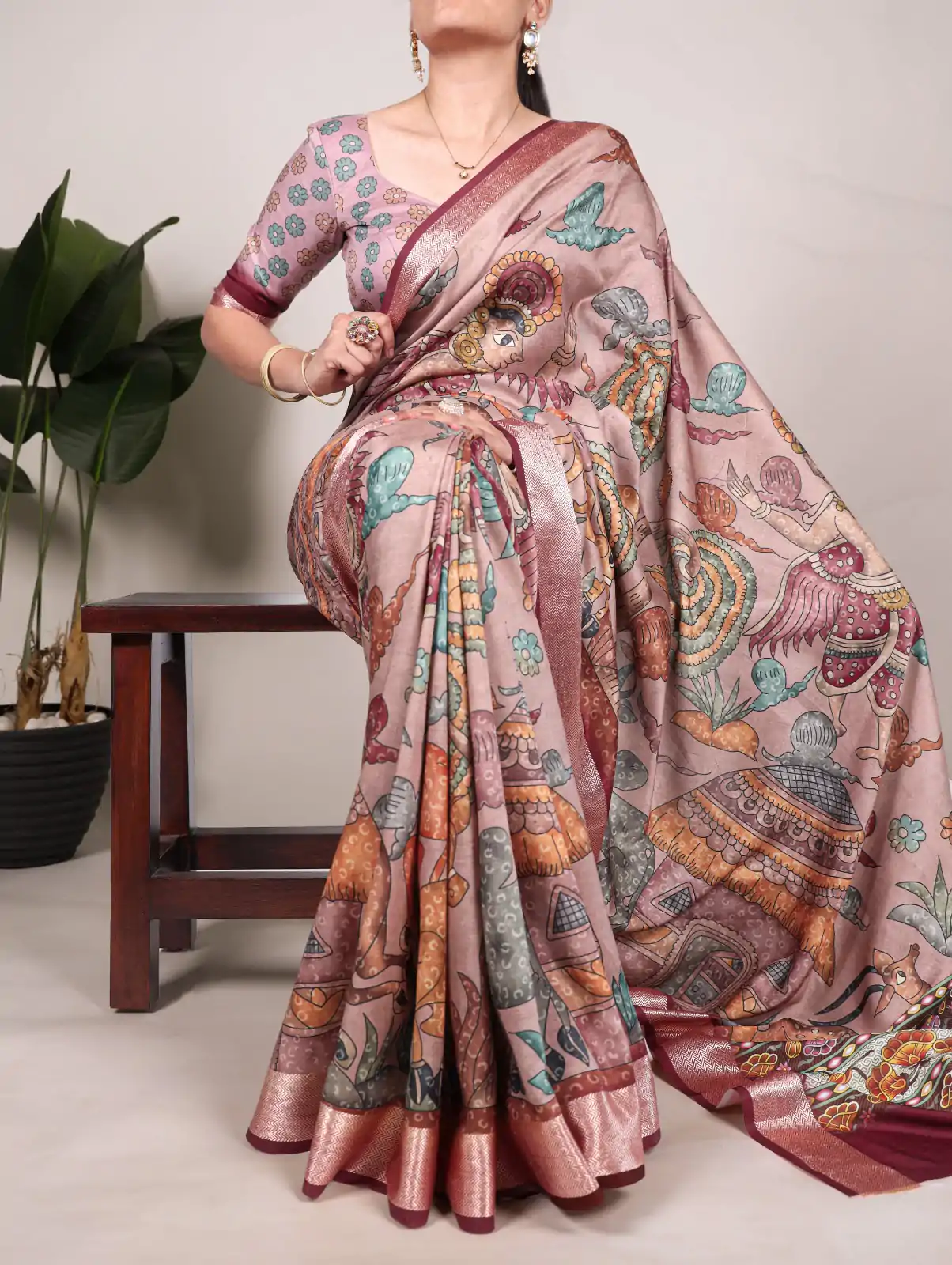 YNF 7019 Cream Color Tushar Silk With Viscose Border Printed Saree Casual, Wedding, Festive, Events . Expected Delivery  4-6 Working Days @1699/- only                                                                                                                                           | Embroidered Sarees, Bollywood Sarees, Creative Sarees, Designer Sarees, Ethnic Saree, Modern Digital sarees, Party Wear Sarees, Sarees