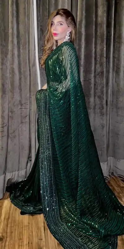 JR 620 Green Color Fox Georgette Embroidery Sequence Work Saree Casual, Wedding, Festive, Events . Expected Delivery  4-6 Working Days @1799/- only                                                                                                                                             | Embroidered Sarees, Bollywood Sarees, Creative Sarees, Designer Sarees, Ethnic Saree, Modern Digital sarees, Party Wear Sarees, Sarees