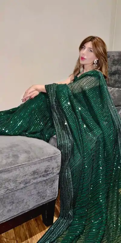 JR 620 Green Color Fox Georgette Embroidery Sequence Work Saree Casual, Wedding, Festive, Events . Expected Delivery  4-6 Working Days @1799/- only                                                                                                                                             | Embroidered Sarees, Bollywood Sarees, Creative Sarees, Designer Sarees, Ethnic Saree, Modern Digital sarees, Party Wear Sarees, Sarees