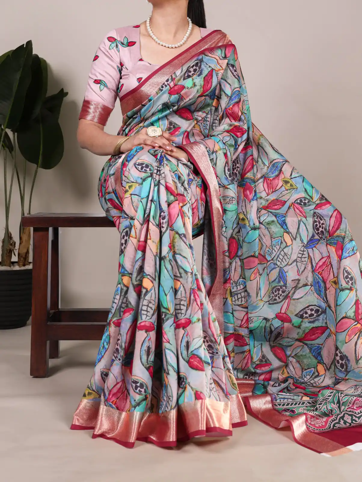 YNF 7019 Multi Color Tushar Silk With Viscose Border Printed Saree Casual, Wedding, Festive, Events . Expected Delivery  4-6 Working Days @1699/- only                                                                                                                                           | Embroidered Sarees, Bollywood Sarees, Creative Sarees, Designer Sarees, Ethnic Saree, Modern Digital sarees, Party Wear Sarees, Sarees