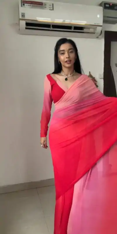  SC 226 Pink Red Color Soft Georgette Silk Ready To Wear Saree Casual, Wedding, Festive, Events . Expected Delivery  4-6 Working Days @1549/- only                                                                                                                                             | Embroidered Sarees, Bollywood Sarees, Creative Sarees, Designer Sarees, Ethnic Saree, Modern Digital sarees, Party Wear Sarees, Sarees