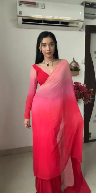  SC 226 Pink Red Color Soft Georgette Silk Ready To Wear Saree Casual, Wedding, Festive, Events . Expected Delivery  4-6 Working Days @1549/- only                                                                                                                                             | Embroidered Sarees, Bollywood Sarees, Creative Sarees, Designer Sarees, Ethnic Saree, Modern Digital sarees, Party Wear Sarees, Sarees