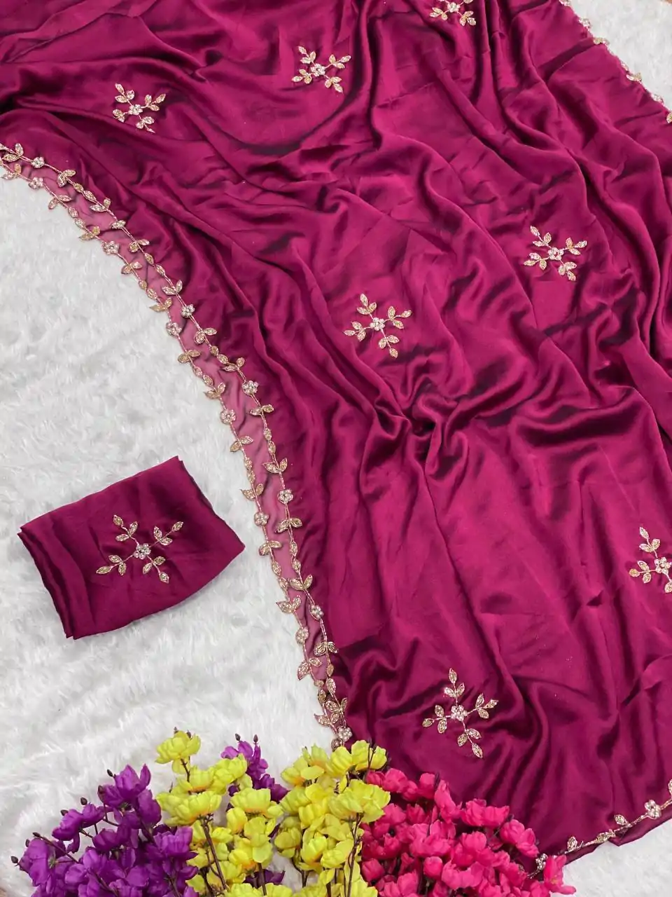  AC Resham Rani Pink Color Rangoli Silk Handwork Cutwork Pearl Saree Casual, Wedding, Festive, Events . Expected Delivery  4-6 Working Days @1999/- only                                                                                                                                             | Embroidered Sarees, Bollywood Sarees, Creative Sarees, Designer Sarees, Ethnic Saree, Modern Digital sarees, Party Wear Sarees, Sarees