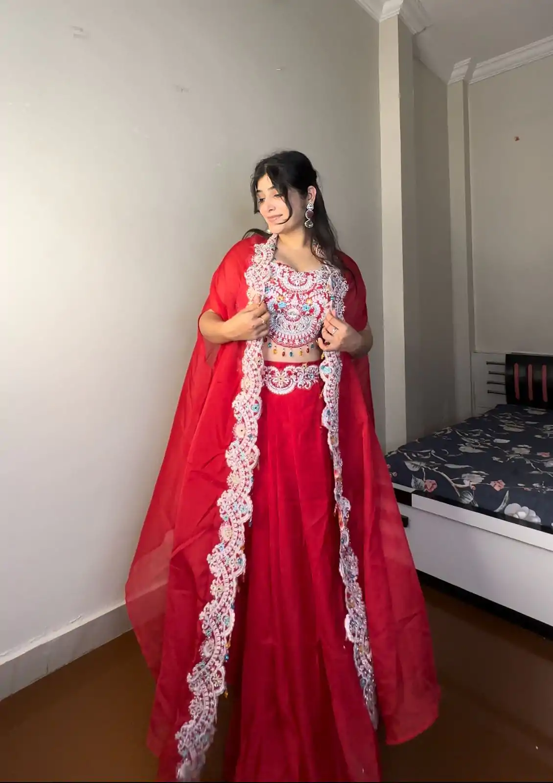 BE 338 Red Color Georgette Sequence Diamond Work Dhoti Suit Casual, Wedding, Festive, Events . Expected Delivery  4-6 Working Days @1999/- only      | Casual Suits, Jump Suits, Creative suits, Designer Suits, Palazzo Suits, Party Wear Suits, Patiala Suits, Salwar suit, Straight Suits