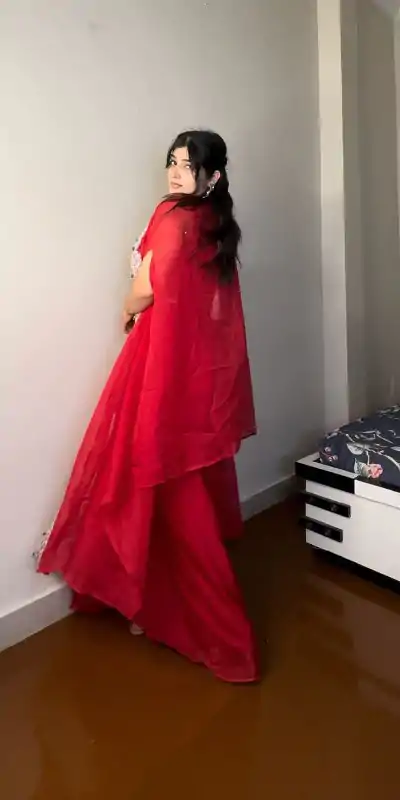 BE 338 Red Color Georgette Sequence Diamond Work Dhoti Suit Casual, Wedding, Festive, Events . Expected Delivery  4-6 Working Days @1999/- only      | Casual Suits, Jump Suits, Creative suits, Designer Suits, Palazzo Suits, Party Wear Suits, Patiala Suits, Salwar suit, Straight Suits