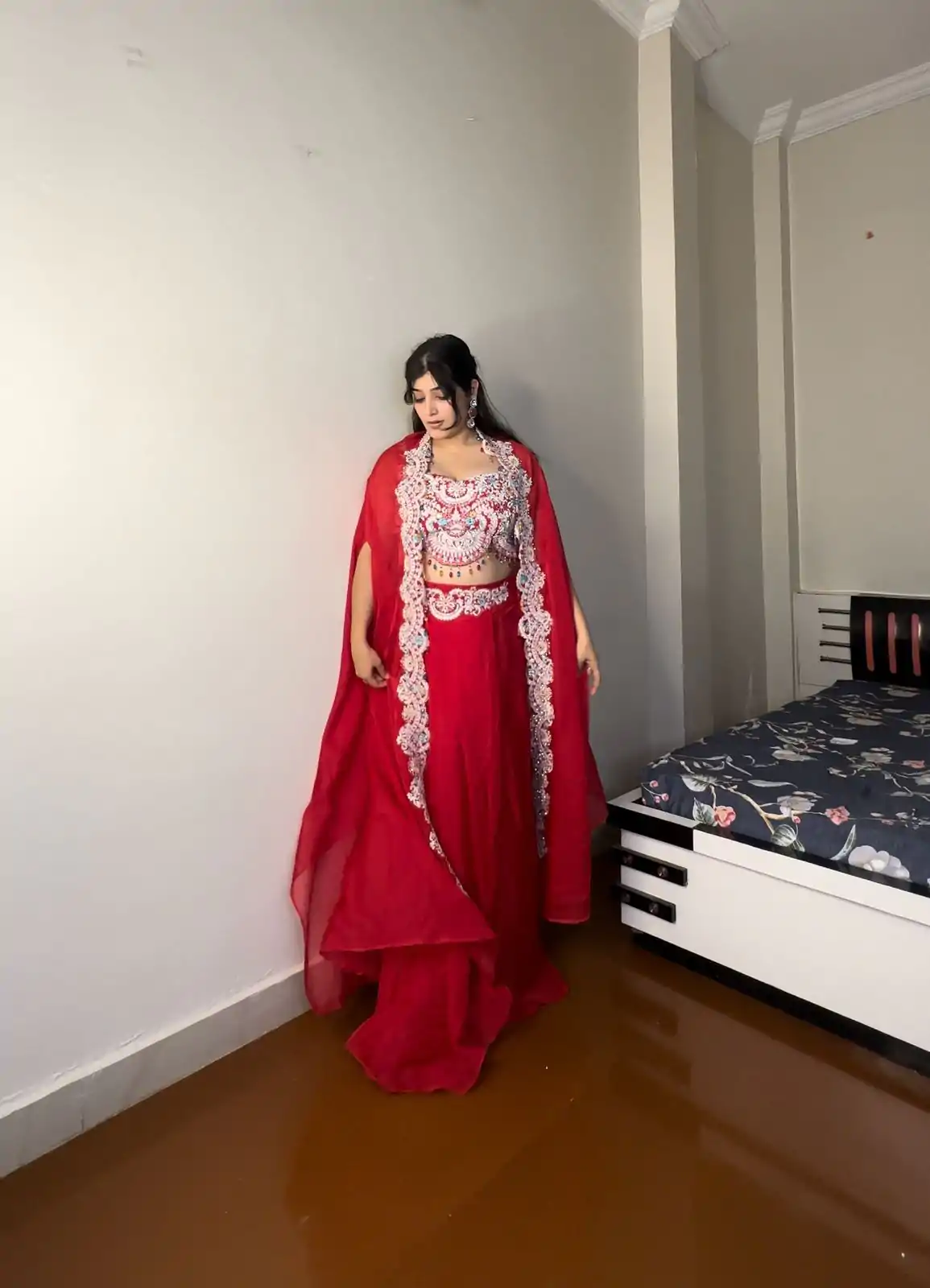 BE 338 Red Color Georgette Sequence Diamond Work Dhoti Suit Casual, Wedding, Festive, Events . Expected Delivery  4-6 Working Days @1999/- only      | Casual Suits, Jump Suits, Creative suits, Designer Suits, Palazzo Suits, Party Wear Suits, Patiala Suits, Salwar suit, Straight Suits