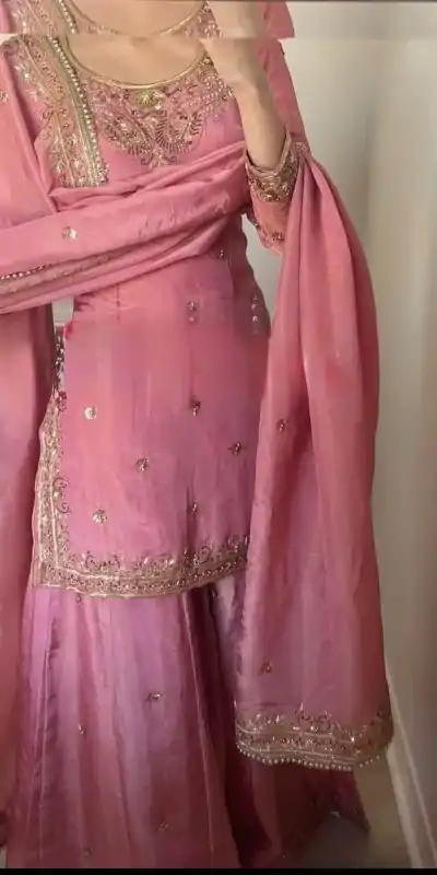 ZF 408 Peach Color Chinon Silk Sequence Work Salwar Suit Casual, Wedding, Festive, Events . Expected Delivery  4-6 Working Days @2049/- only      | Casual Suits, Jump Suits, Creative suits, Designer Suits, Palazzo Suits, Party Wear Suits, Patiala Suits, Salwar suit, Straight Suits