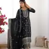 KB 282 Black Color Chinon Silk Embroidery With Jari Work Salwar Suit Casual, Wedding, Festive, Events . Expected Delivery  4-6 Working Days @1949/- only      | Casual Suits, Jump Suits, Creative suits, Designer Suits, Palazzo Suits, Party Wear Suits, Patiala Suits, Salwar suit, Straight Suits