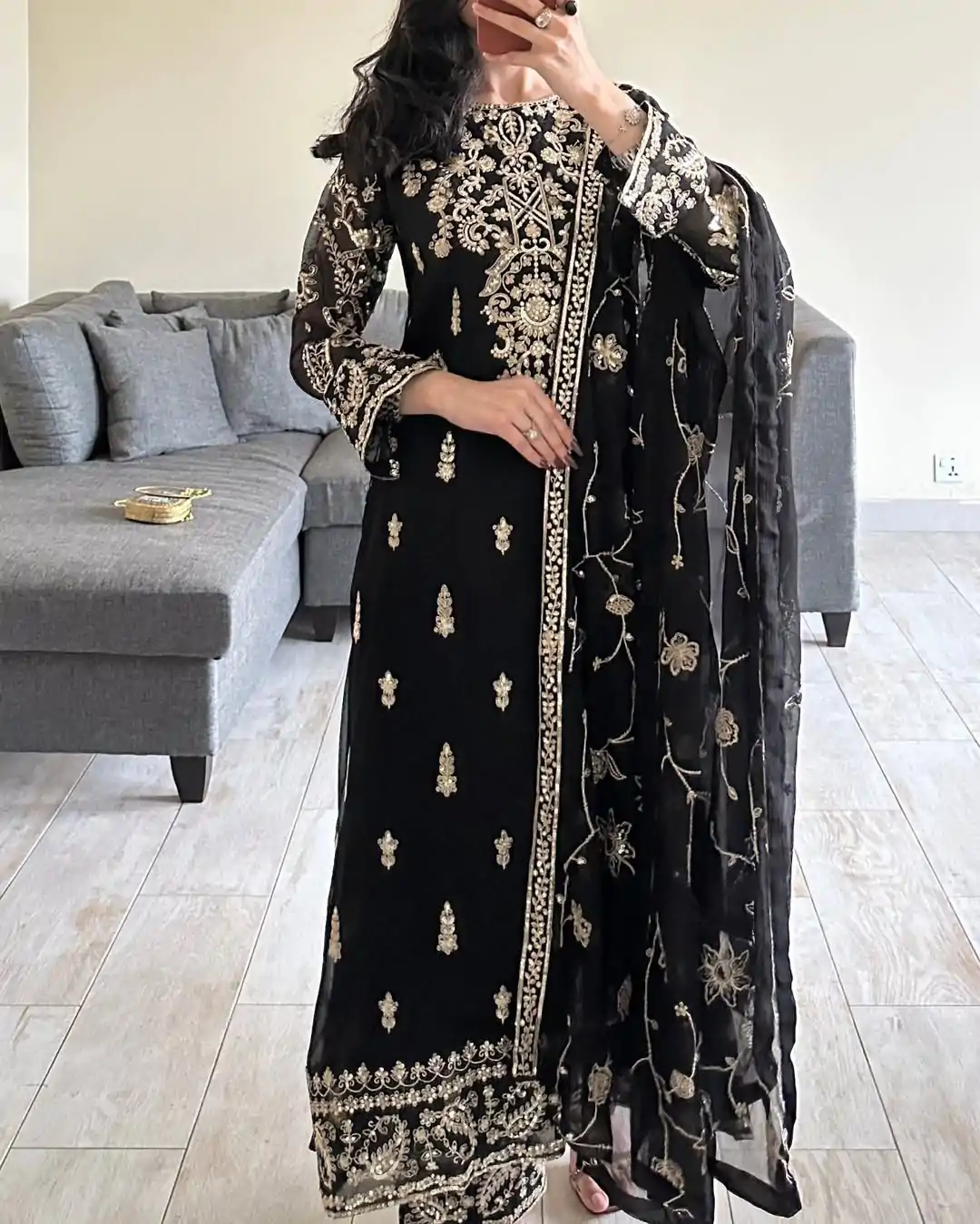 RTC 5853 Black Color Georgette thread with Sequence Salwar Suit Casual, Wedding, Festive, Events . Expected Delivery  4-6 Working Days @2299/- only      | Casual Suits, Jump Suits, Creative suits, Designer Suits, Palazzo Suits, Party Wear Suits, Patiala Suits, Salwar suit, Straight Suits