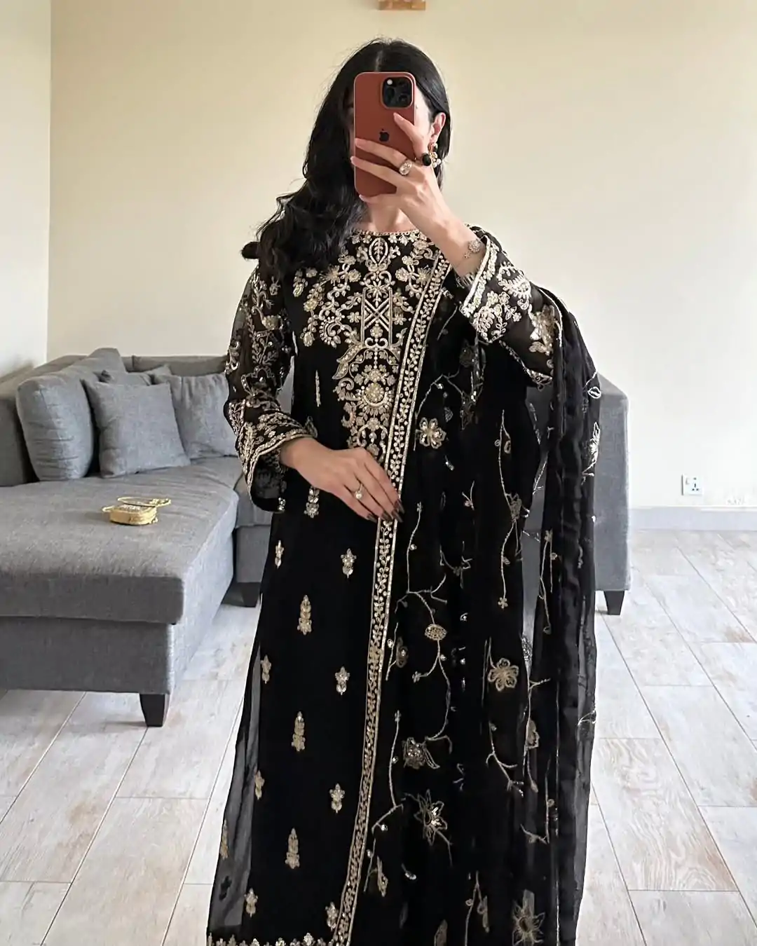 RTC 5853 Black Color Georgette thread with Sequence Salwar Suit Casual, Wedding, Festive, Events . Expected Delivery  4-6 Working Days @2299/- only      | Casual Suits, Jump Suits, Creative suits, Designer Suits, Palazzo Suits, Party Wear Suits, Patiala Suits, Salwar suit, Straight Suits