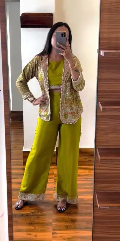 ST 1096 Light Yellow Color Chinon Embroidery Work With Moti Lace Salwar Suit Casual, Wedding, Festive, Events . Expected Delivery  4-6 Working Days @1999/-    | Casual Suits, Jump Suits, Creative suits, Designer Suits, Palazzo Suits, Party Wear Suits, Patiala Suits, Salwar suit, Straight Suits