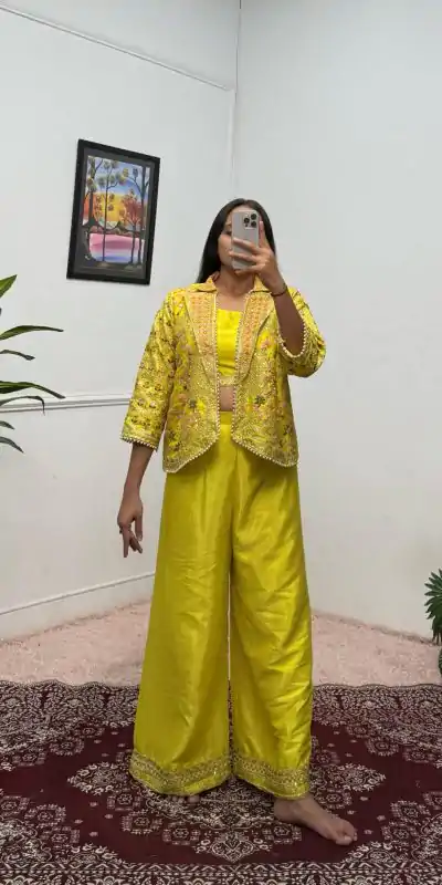 ST 1096 Light Yellow Color Chinon Embroidery Work With Moti Lace Salwar Suit Casual, Wedding, Festive, Events . Expected Delivery  4-6 Working Days @1999/-    | Casual Suits, Jump Suits, Creative suits, Designer Suits, Palazzo Suits, Party Wear Suits, Patiala Suits, Salwar suit, Straight Suits