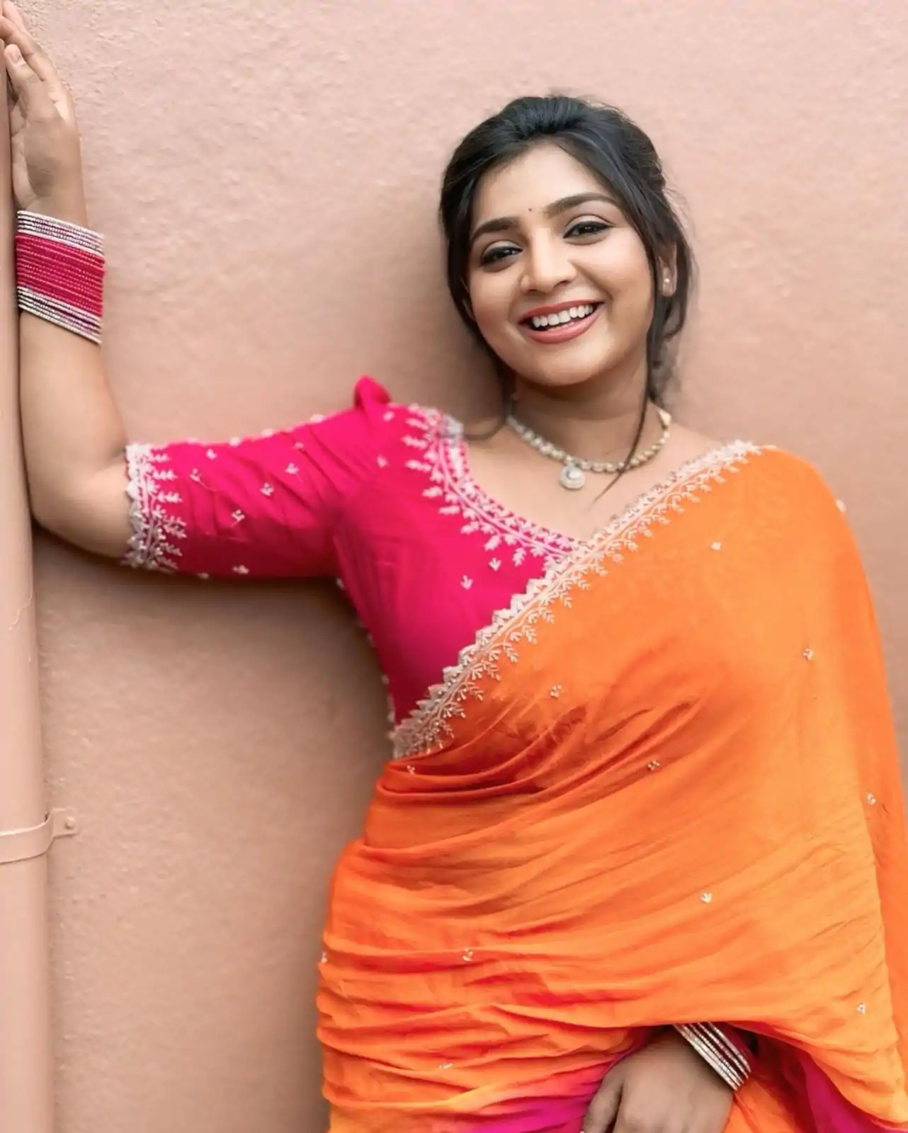  AC Soniya2 Orange Pink Color Chinnon Embroidery Sequence Saree Casual, Wedding, Festive, Events . Expected Delivery  4-6 Working Days @1949/- only      | Embroidered Sarees, Bollywood Sarees, Creative Sarees, Designer Sarees, Ethnic Saree, Modern Digital sarees, Party Wear Sarees, Sarees