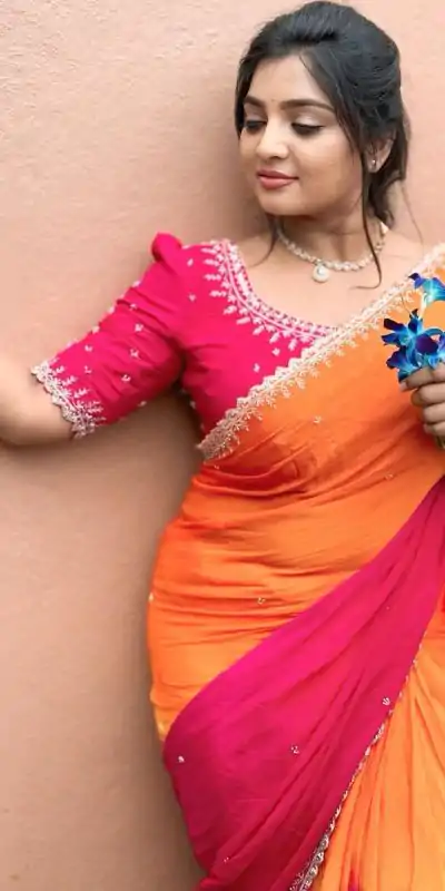  AC Soniya2 Orange Pink Color Chinnon Embroidery Sequence Saree Casual, Wedding, Festive, Events . Expected Delivery  4-6 Working Days @1949/- only      | Embroidered Sarees, Bollywood Sarees, Creative Sarees, Designer Sarees, Ethnic Saree, Modern Digital sarees, Party Wear Sarees, Sarees