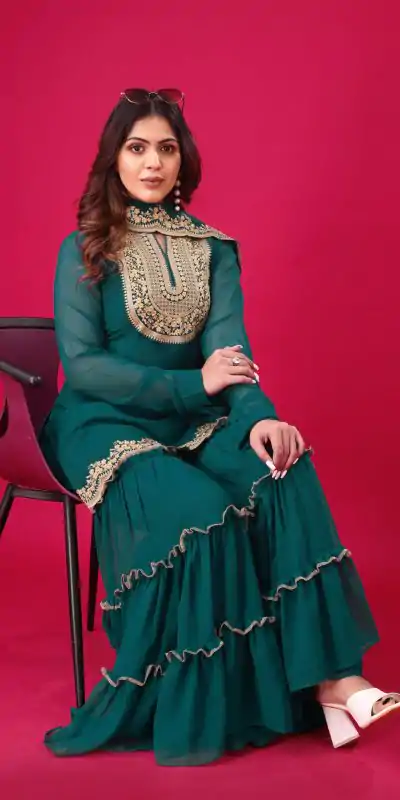 SRK 5236 Blue Color Faux Georgette Embroidery Sequence Work Salwar Suit , Wedding, Party, Festive, Events Etc.4-6 Working Days@ 2099/-only | Casual Suits, Jump Suits, Creative suits, Designer Suits, Palazzo Suits, Party Wear Suits, Patiala Suits, Salwar suit, Straight Suits