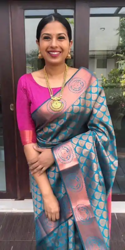 KP 4065 Blue Color Soft Litchi Silk jacquard Work On All Over Saree Casual, Wedding, Festive, Events . Expected Delivery  4-6 Working Days @1299/- only                                                                                                                                             | Embroidered Sarees, Bollywood Sarees, Creative Sarees, Designer Sarees, Ethnic Saree, Modern Digital sarees, Party Wear Sarees, Sarees