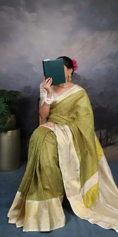 YNF 7403 Green Color Jacquard Chex Zari Weaving Work Saree Casual, Wedding, Festive, Events . Expected Delivery  4-6 Working Days @1499/- only                                                                                                                                             | Embroidered Sarees, Bollywood Sarees, Creative Sarees, Designer Sarees, Ethnic Saree, Modern Digital sarees, Party Wear Sarees, Sarees