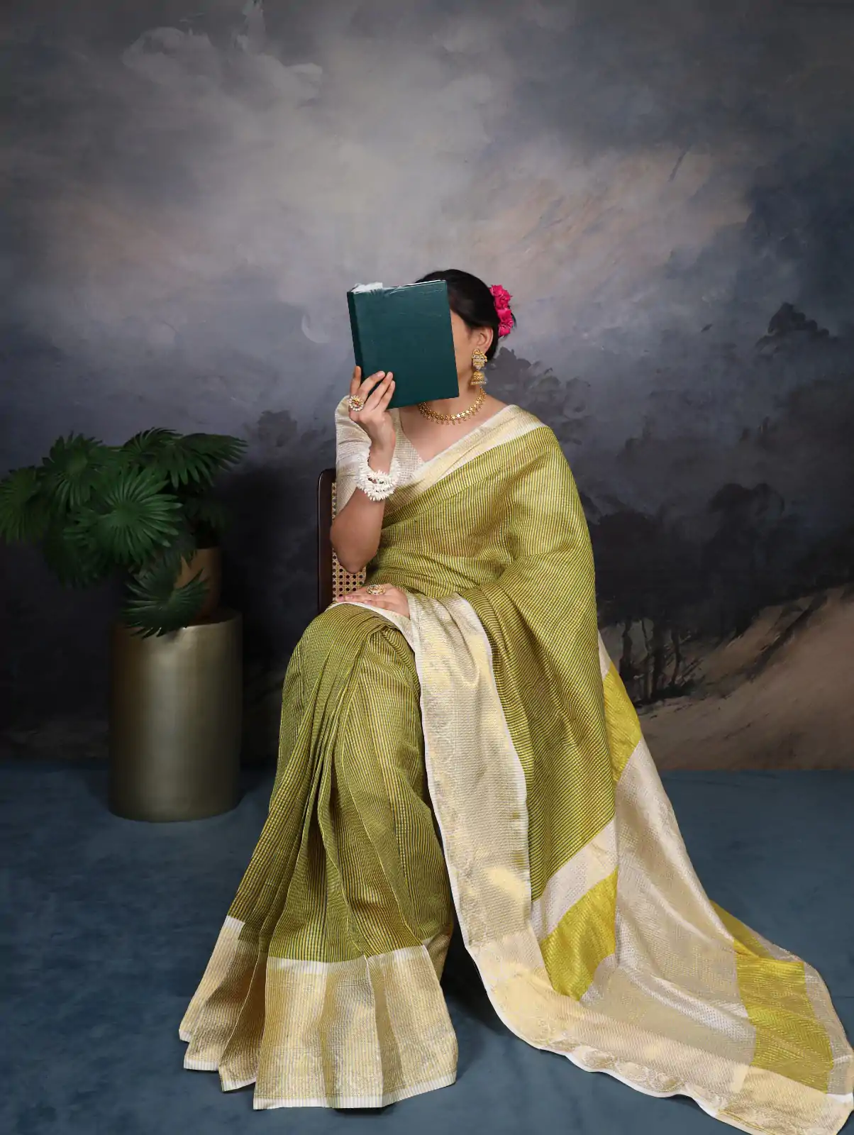 YNF 7403 Green Color Jacquard Chex Zari Weaving Work Saree Casual, Wedding, Festive, Events . Expected Delivery  4-6 Working Days @1499/- only                                                                                                                                             | Embroidered Sarees, Bollywood Sarees, Creative Sarees, Designer Sarees, Ethnic Saree, Modern Digital sarees, Party Wear Sarees, Sarees