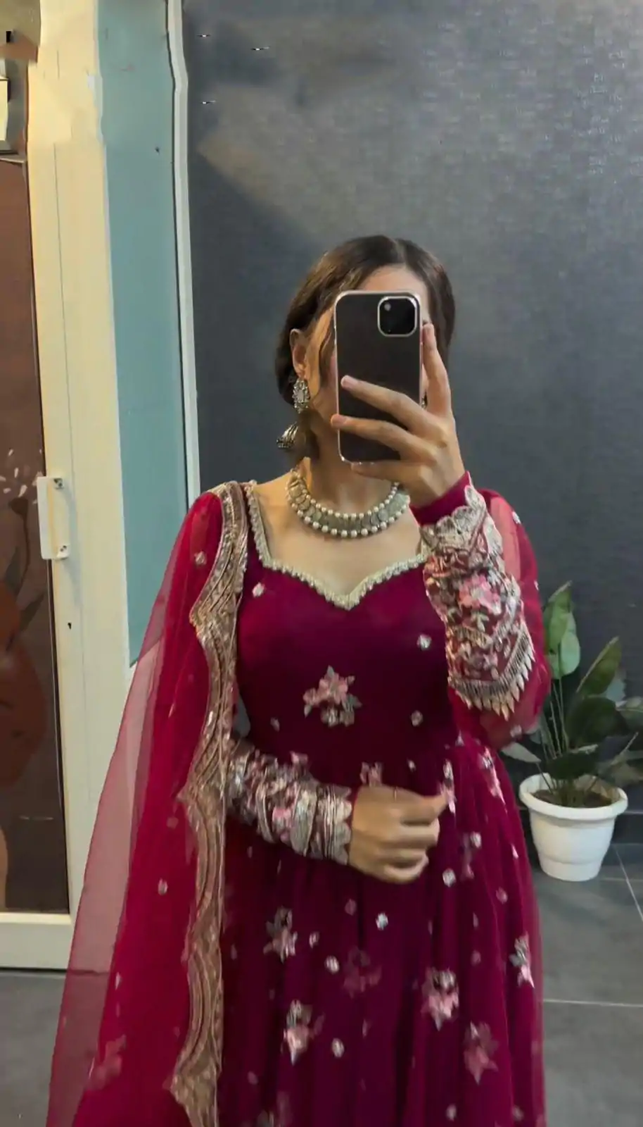 KD 1373 Red Color Georgette Thread With Sequence Salwar Suit Casual, Wedding, Party, Festive, Events Etc.4-6 Working Days@ 2049/-only | Casual Suits, Jump Suits, Creative suits, Designer Suits, Palazzo Suits, Party Wear Suits, Patiala Suits, Salwar suit, Straight Suits