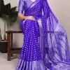 YNF 7901 Royal Blue Color Nylon Georgette Zari Weaving Work Saree Casual, Wedding, Festive, Events . Expected Delivery  4-6 Working Days @1599/- only                                                                                                                                           | Embroidered Sarees, Bollywood Sarees, Creative Sarees, Designer Sarees, Ethnic Saree, Modern Digital sarees, Party Wear Sarees, Sarees