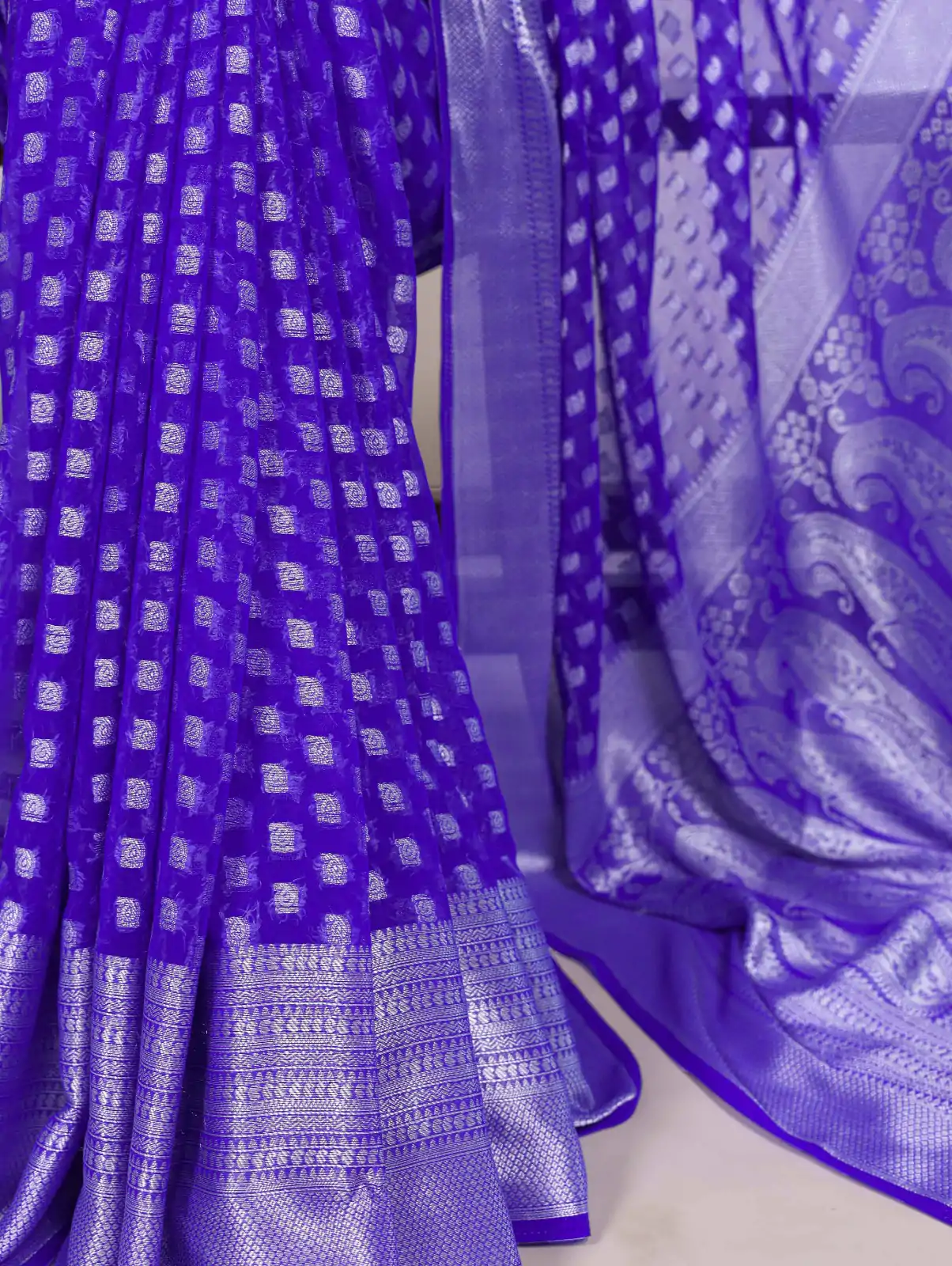 YNF 7901 Royal Blue Color Nylon Georgette Zari Weaving Work Saree Casual, Wedding, Festive, Events . Expected Delivery  4-6 Working Days @1599/- only                                                                                                                                           | Embroidered Sarees, Bollywood Sarees, Creative Sarees, Designer Sarees, Ethnic Saree, Modern Digital sarees, Party Wear Sarees, Sarees