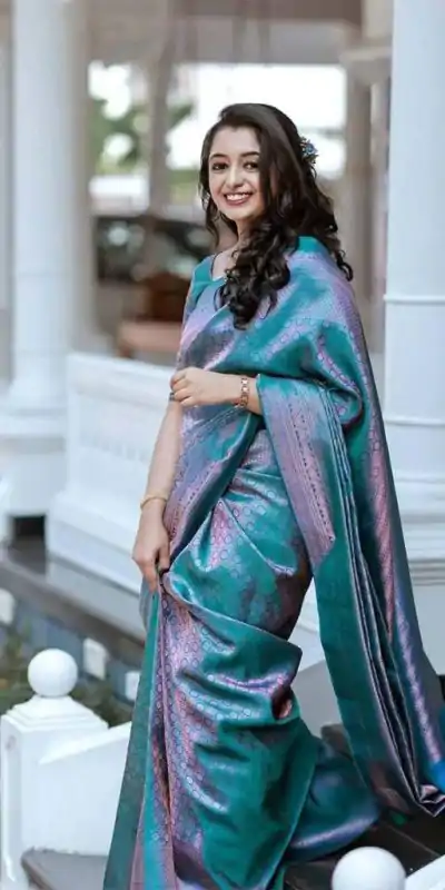 KP 5016 Blue Color Soft Litchi Silk jacquard Work On All Over Saree Casual, Wedding, Festive, Events . Expected Delivery  4-6 Working Days @1399/- only                                                                                                                                             | Embroidered Sarees, Bollywood Sarees, Creative Sarees, Designer Sarees, Ethnic Saree, Modern Digital sarees, Party Wear Sarees, Sarees