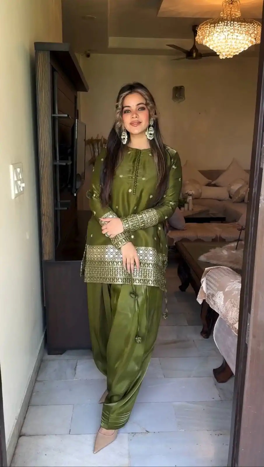 KD 1503 Green Color Japan Satin Silk Sequence Work Salwar Suit Casual, Wedding, Festive, Events . Expected Delivery  4-6 Working Days @1899/- only      | Casual Suits, Jump Suits, Creative suits, Designer Suits, Palazzo Suits, Party Wear Suits, Patiala Suits, Salwar suit, Straight Suits