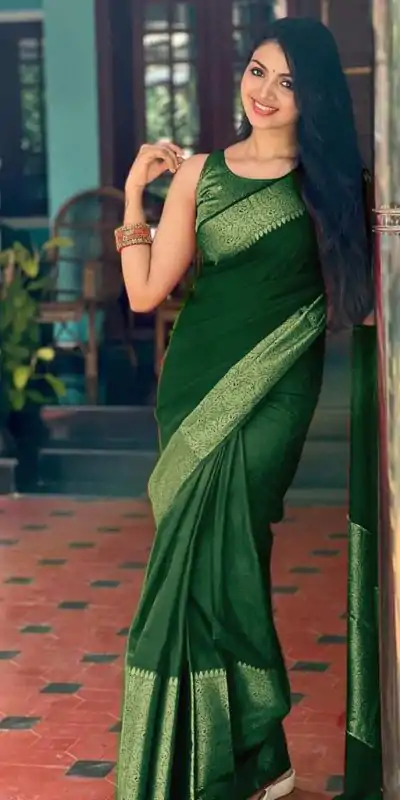 KP 3042 Green Color Soft Litchi Silk Jacquard Work Saree Casual, Wedding, Festive, Events . Expected Delivery  4-6 Working Days @1349/- only                                                                                                                                           | Embroidered Sarees, Bollywood Sarees, Creative Sarees, Designer Sarees, Ethnic Saree, Modern Digital sarees, Party Wear Sarees, Sarees