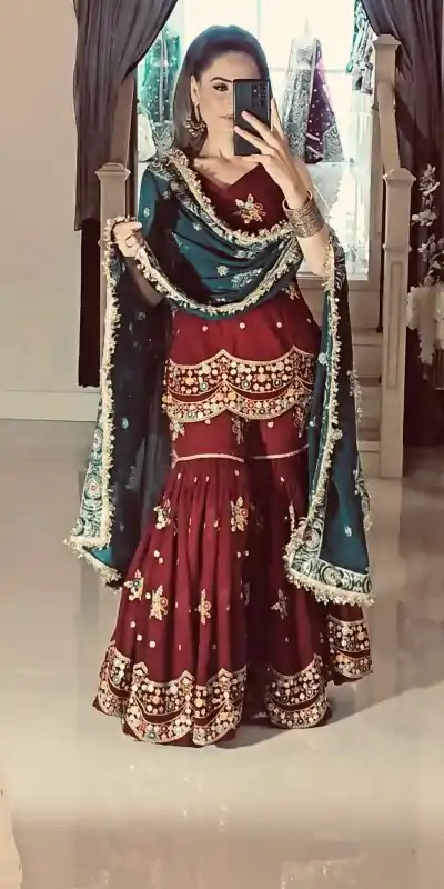 NSR 844 Red Color Georgette Sequence Work Salwar Suit Casual, Wedding, Festive, Events . Expected Delivery  4-6 Working Days @2199/- only      | Casual Suits, Jump Suits, Creative suits, Designer Suits, Palazzo Suits, Party Wear Suits, Patiala Suits, Salwar suit, Straight Suits