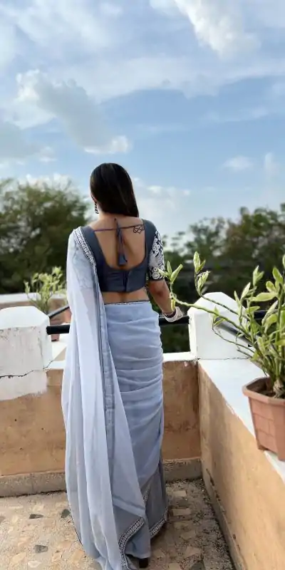 JR 572 Light Purple Color Georgette Embroidery Work Lace Saree Casual, Wedding, Festive, Events . Expected Delivery  4-6 Working Days @1549/- only                                                                                                                                             | Embroidered Sarees, Bollywood Sarees, Creative Sarees, Designer Sarees, Ethnic Saree, Modern Digital sarees, Party Wear Sarees, Sarees