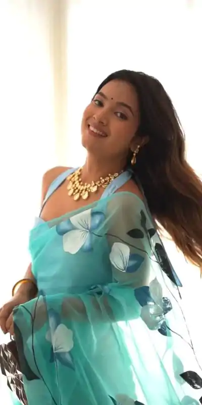 SC 407Sky Blue Color Soft Organza Silk Ready To Wear Saree Casual, Wedding, Festive, Events . Expected Delivery  4-6 Working Days @1599/- only                                                                                                                                           | Embroidered Sarees, Bollywood Sarees, Creative Sarees, Designer Sarees, Ethnic Saree, Modern Digital sarees, Party Wear Sarees, Sarees