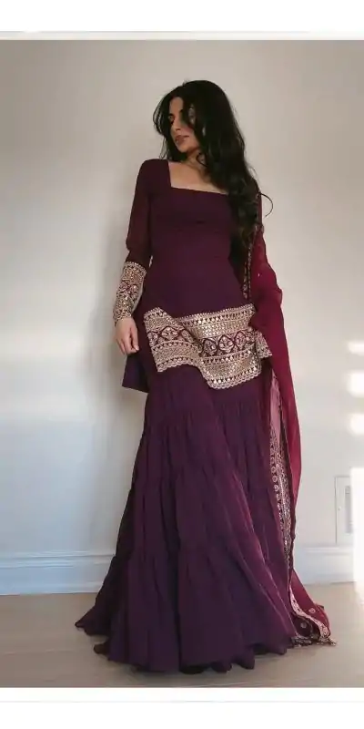 RTC 5662 Wine Color Georgette Thread Sequence Salwar Suit Casual, Wedding, Festive, Events . Expected Delivery  4-6 Working Days @1949/- only      | Casual Suits, Jump Suits, Creative suits, Designer Suits, Palazzo Suits, Party Wear Suits, Patiala Suits, Salwar suit, Straight Suits