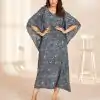 INLI Kaftan vol 2.0 Grey Color Heavy French Crape Print Kaftan Suit Casual, Wedding, Party, Festive, Events Etc.4-6 Working Days@ 1399/-only | Casual Suits, Jump Suits, Creative suits, Designer Suits, Palazzo Suits, Party Wear Suits, Patiala Suits, Salwar suit, Straight Suits