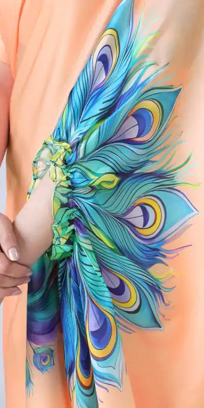 ST 1102 Peach Color Japan Satin Digital Print Work Saree Casual, Wedding, Festive, Events . Expected Delivery  4-6 Working Days @1849/- only      | Embroidered Sarees, Bollywood Sarees, Creative Sarees, Designer Sarees, Ethnic Saree, Modern Digital sarees, Party Wear Sarees, Sarees