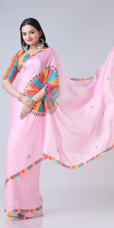 ST 1102 Pink Color Japan Satin Digital Print Work Saree Casual, Wedding, Festive, Events . Expected Delivery  4-6 Working Days @1849/- only      | Embroidered Sarees, Bollywood Sarees, Creative Sarees, Designer Sarees, Ethnic Saree, Modern Digital sarees, Party Wear Sarees, Sarees