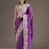 BT 1265 Purple Color Gold Crush Sequins Work Fancy Border Saree Casual, Wedding, Festive, Events . Expected Delivery  4-6 Working Days @2249/- only                                                                                                                                           | Embroidered Sarees, Bollywood Sarees, Creative Sarees, Designer Sarees, Ethnic Saree, Modern Digital sarees, Party Wear Sarees, Sarees