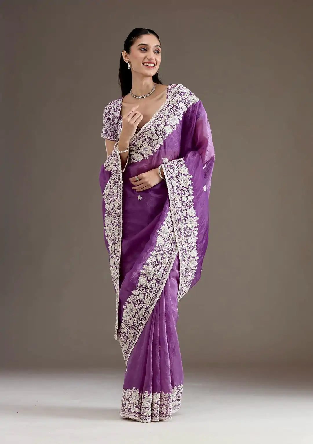 BT 1265 Purple Color Gold Crush Sequins Work Fancy Border Saree Casual, Wedding, Festive, Events . Expected Delivery  4-6 Working Days @2249/- only                                                                                                                                           | Embroidered Sarees, Bollywood Sarees, Creative Sarees, Designer Sarees, Ethnic Saree, Modern Digital sarees, Party Wear Sarees, Sarees