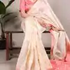 YNF 7418 Half White Color Jacquard Silk Patola Print With Zari Saree Casual, Wedding, Festive, Events . Expected Delivery  4-6 Working Days @2149/- only                                                                                                                                             | Embroidered Sarees, Bollywood Sarees, Creative Sarees, Designer Sarees, Ethnic Saree, Modern Digital sarees, Party Wear Sarees, Sarees