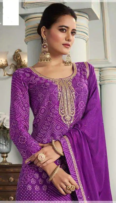 V 70531 Purple Color Viscose Silk Sequence Work Digital Print Salwar Suit Casual, Wedding, Festive, Events . Expected Delivery  4-6 Working Days @2099/- only      | Casual Suits, Jump Suits, Creative suits, Designer Suits, Palazzo Suits, Party Wear Suits, Patiala Suits, Salwar suit, Straight Suits