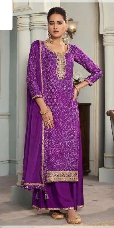 V 70531 Purple Color Viscose Silk Sequence Work Digital Print Salwar Suit Casual, Wedding, Festive, Events . Expected Delivery  4-6 Working Days @2099/- only      | Casual Suits, Jump Suits, Creative suits, Designer Suits, Palazzo Suits, Party Wear Suits, Patiala Suits, Salwar suit, Straight Suits