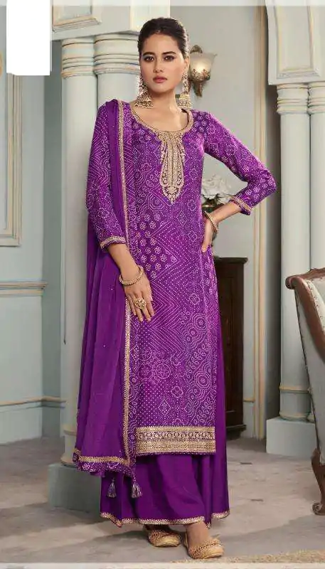 V 70531 Purple Color Viscose Silk Sequence Work Digital Print Salwar Suit Casual, Wedding, Festive, Events . Expected Delivery  4-6 Working Days @2099/- only      | Casual Suits, Jump Suits, Creative suits, Designer Suits, Palazzo Suits, Party Wear Suits, Patiala Suits, Salwar suit, Straight Suits